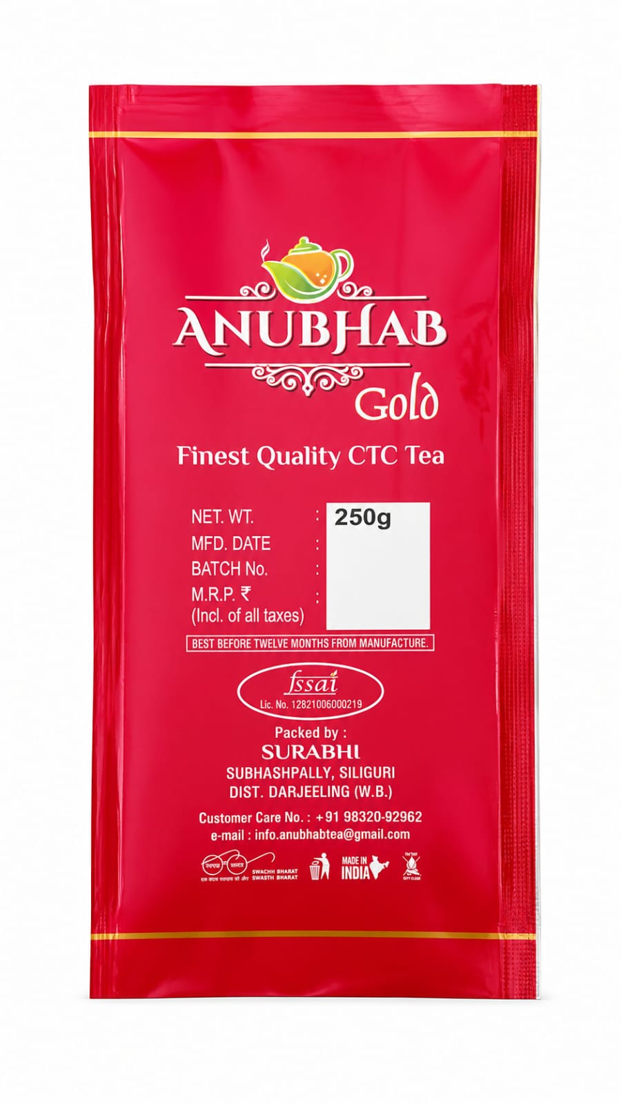 Anubhab Gold CTC Tea – Premium Strong & Refreshing Chai (250g)
